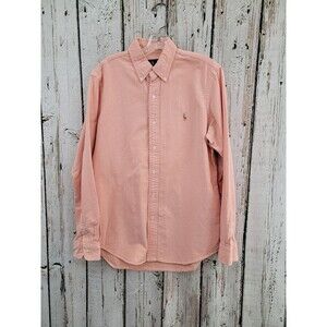 CLD Men's Medium Ralph Lauren Light Orange Spring Cotton Dress Shirt Button Down